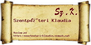 Szentpéteri Klaudia névjegykártya