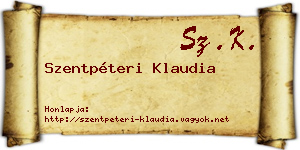 Szentpéteri Klaudia névjegykártya
